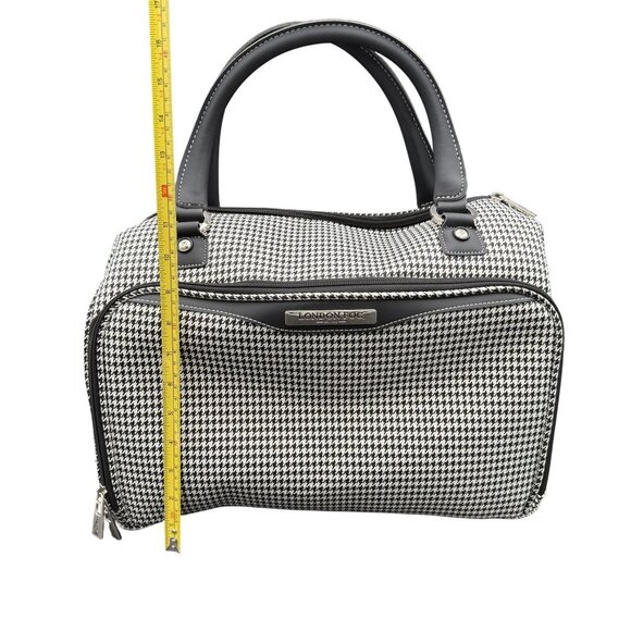 London Fog Oxford III 17" Cabin Bag Carry-On Travel Tote Black White Houndstooth - Picture 15 of 16
